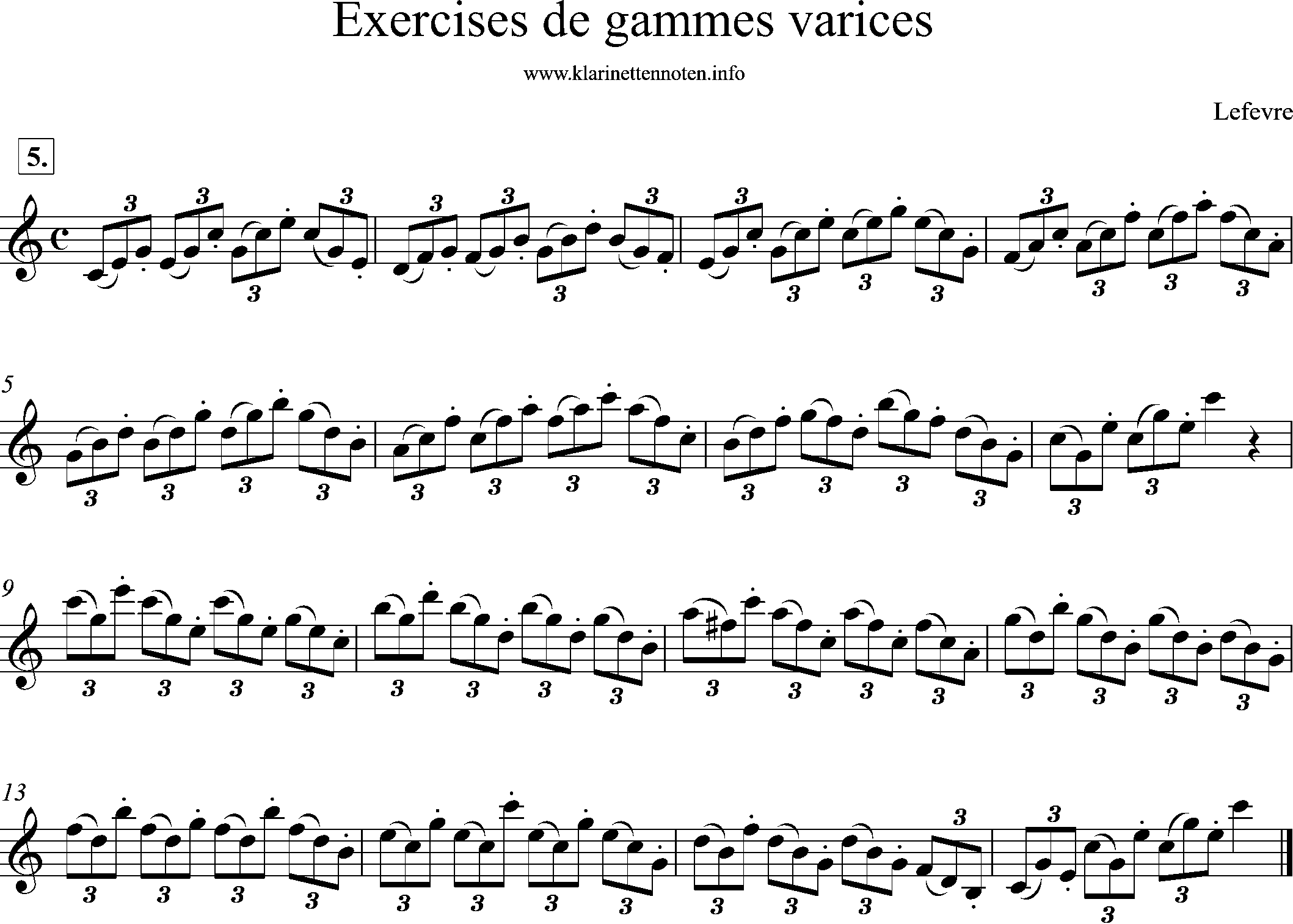 lefevre, Exercises in C-Major, 05